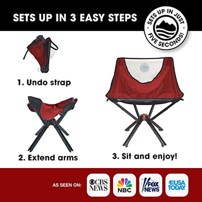 CLIQ Portable Chair - Lightweight Folding Chair for Camping - Supports 300 Lbs - Perfect for Outdoor Adventures - Moss Chair