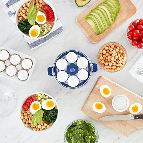 DASH Rapid Egg Cooker: 6 Egg Capacity Electric Egg Cooker for Hard Boiled Eggs, Poached Eggs, Scrambled Eggs, or Omelets with Auto Shut Off Feature - Aqua, 5.5 Inch (DEC005AQ)