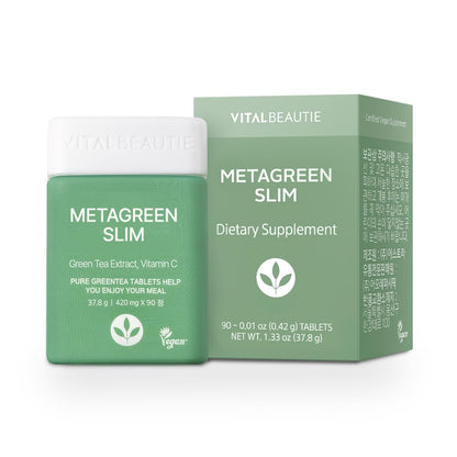 Metagreen Slim (Green Tea Extract, EGCG) Containing Catechin, Vitamin C for Healthy Physique, Healthy Cholesterol Level, Antioxidant, Vegan Supplement by AMOREPACIFIC - 30 Servings