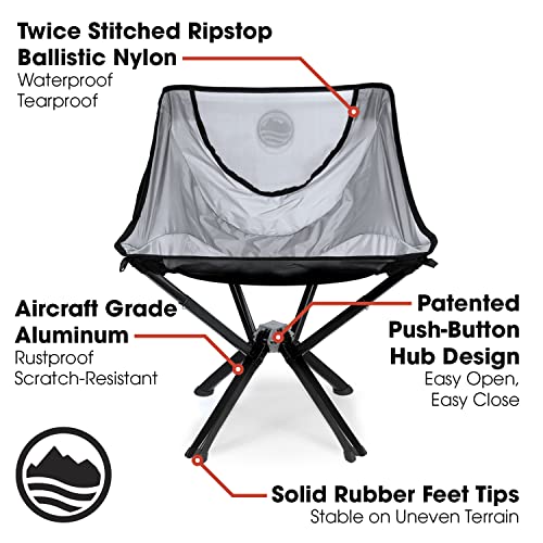 CLIQ Portable Chair - Lightweight Folding Chair for Camping - Supports 300 Lbs - Perfect for Outdoor Adventures - Moss Chair