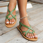 PU Leather Crisscross Flat Sandals