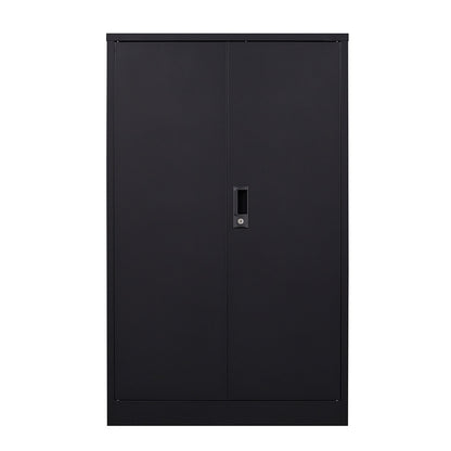 Metal storage cabinet with locked door and adjustable shelf foldable storage cabinet black