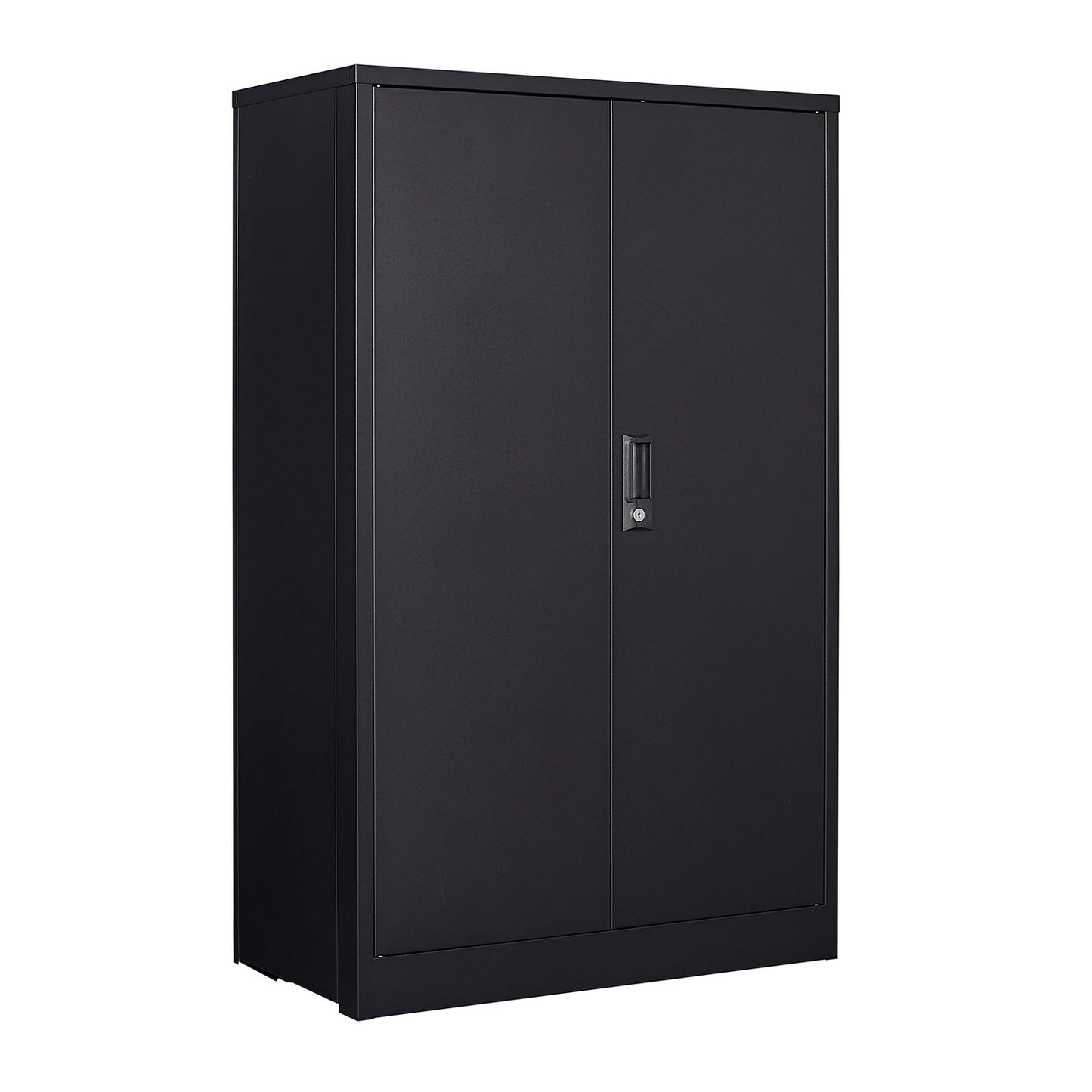 Metal storage cabinet with locked door and adjustable shelf foldable storage cabinet black