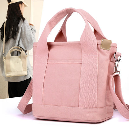 Canvas bag casual versatile shoulder bag ladies fashion commuter bag multi-function messenger bag trendy handbag