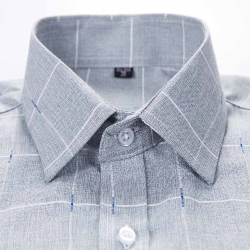 New Slub Cotton Shirt Men's Long Sleeved Plaid Shirt Business Casual Shirt