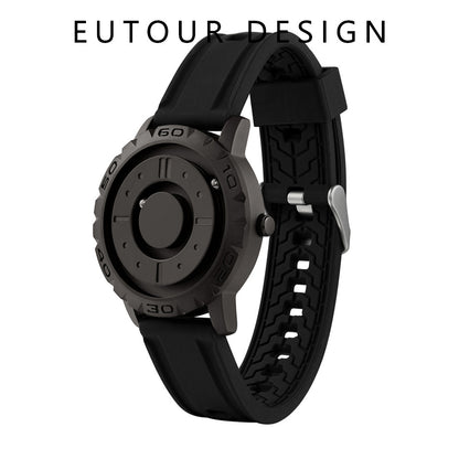 EUTOUR Magnetic Ball Men's Personality Creative Watch Tide Black Technology Cool Concept Frameless Design Watch