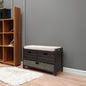 TREXM Storage Bench with Removable Basket and 2 Drawers, Fully Assembled Shoe Bench with Removable Cushion (Espresso)