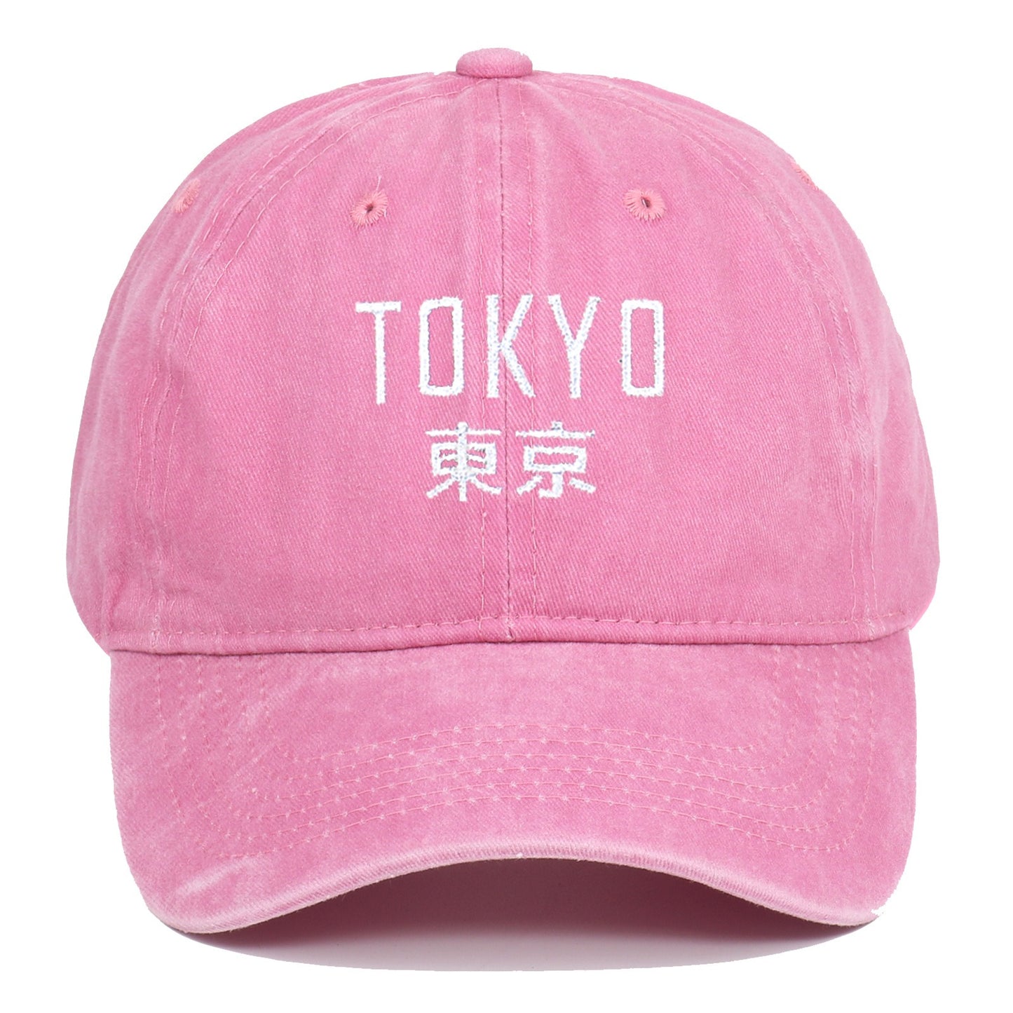 Tokyo letter embroidery retro old soft top washed baseball cap outdoor sun protection duck tongue