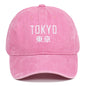 Tokyo letter embroidery retro old soft top washed baseball cap outdoor sun protection duck tongue