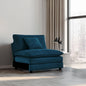 Armless Deep Seat 1 Seater Chenille Fabric Sofa , Free Combination to Make Multiple Seats of Sofas, Blue Chenille