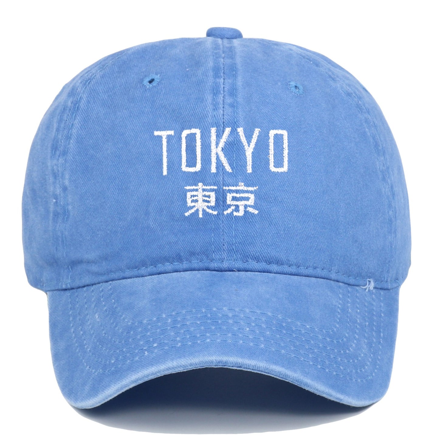 Tokyo letter embroidery retro old soft top washed baseball cap outdoor sun protection duck tongue