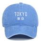 Tokyo letter embroidery retro old soft top washed baseball cap outdoor sun protection duck tongue