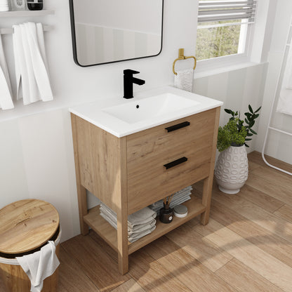 30 Inch Bathroom Vanity Plywood With 2 Drawers-BVB01030IMO-BL9075B