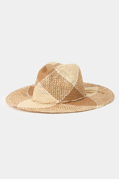 Fame Contrast Straw Braid Hat