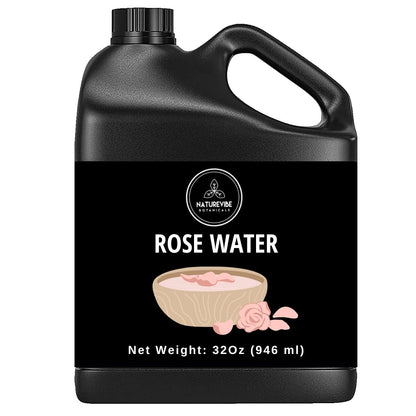 Naturevibe Botanicals Rose Water 32 Ounces | 100% Pure and Natural | Great for Skin Care and Hair Care