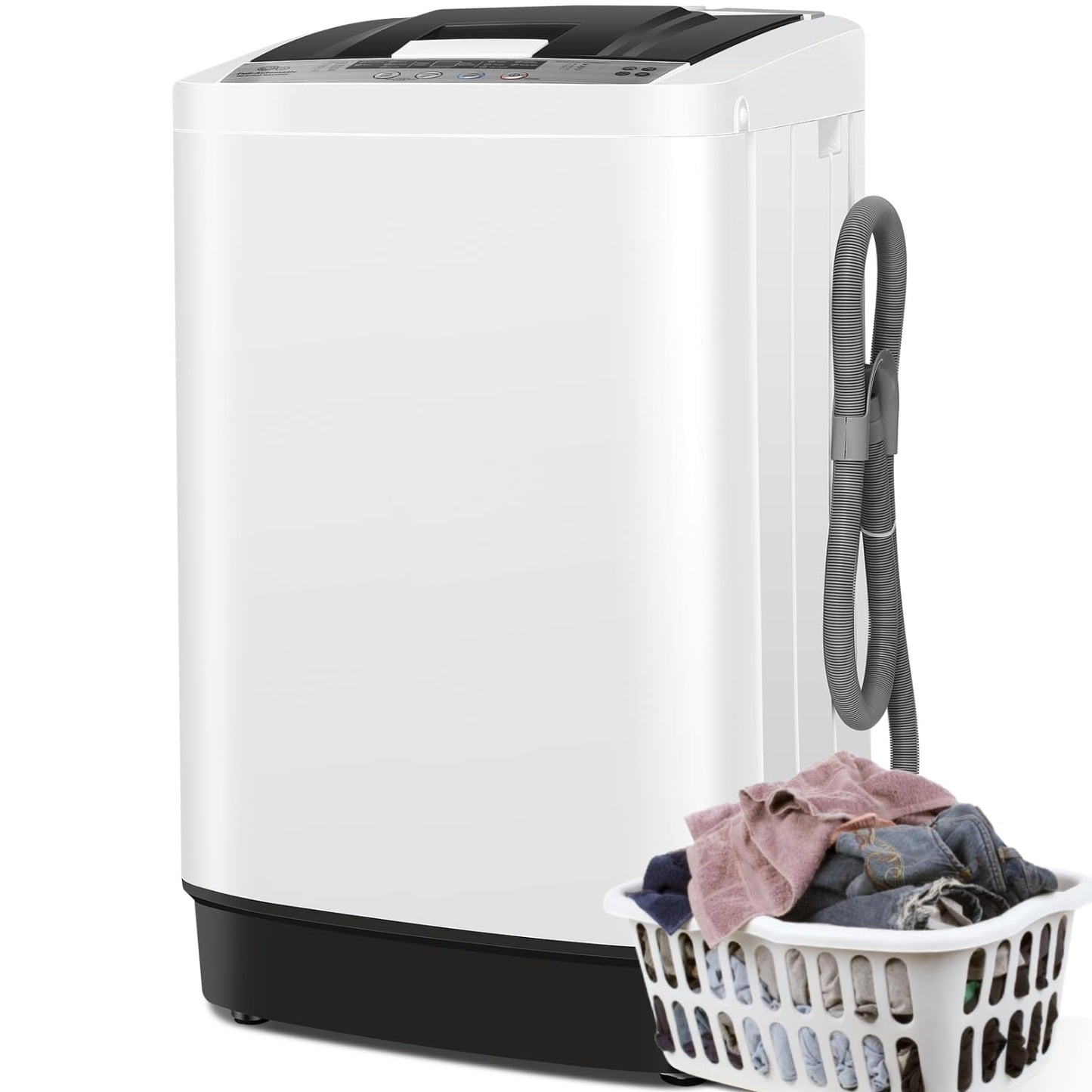 Nictemaw Portable Washing Machine 17.8Lbs Portable Washer Machine with Drain Pump, 2.8 Cu.ft Compact Washer with 10 Programs 8 Water Levels Small Washing Machine for Apartment, Home, Dorms, Rv