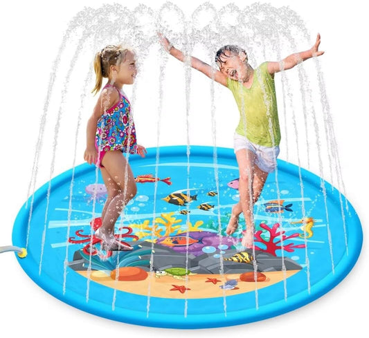 2024 Upgraded Splash Pad - Sprinkler for Kids Anti-Burst Water Play Mat, Summer Outdoor Water Toys Backyard Activities for Toddlers Kids Age 3 4 5 6 7 8 9 10 11 12 Year Old