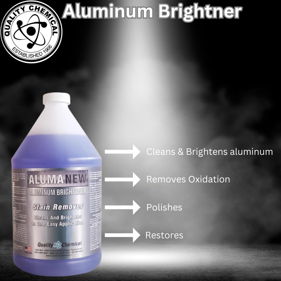 Aluminum Brightener/ Stain Remover / Cleaner & Restorer / Made in USA / Quality Chemical / 1 Gallon (128 FL Oz)