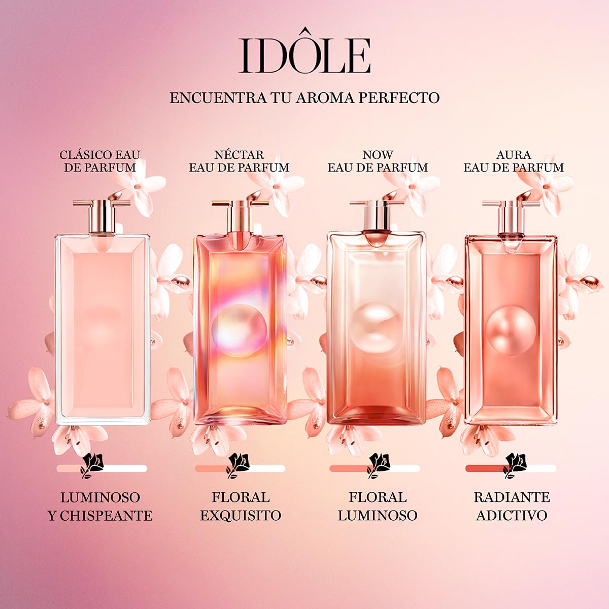 Lancôme Idôle Eau de Parfum - Long Lasting Fragrance with Notes of Bergamont, Jasmine & Vanilla - Fresh & Floral Women's Perfume