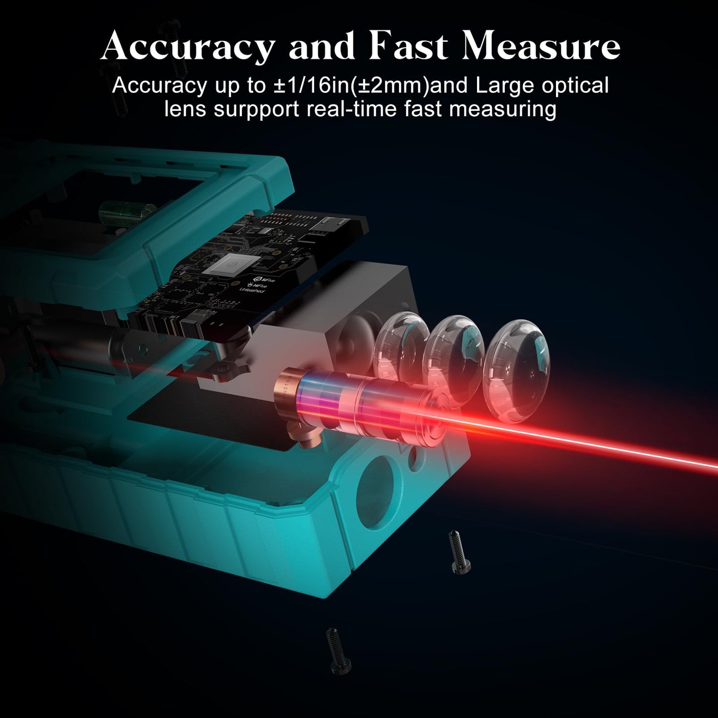 Kiprim Laser Distance Measure High Accuracy 165ft Kiprim LD50E Laser Tape Measure 50M Compact Laser Measurement Tool with Larger Backlit LCD Display,ft/m/in Switching,Bubble Level