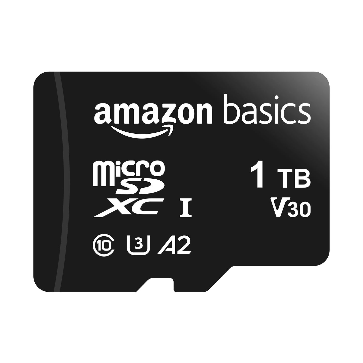 Amazon Basics Micro SDXC Memory Card with Full Size Adapter, A2, U3, Read Speed up to 100 MB/s, 128 GB, Black