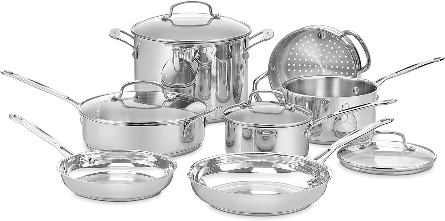 Cuisinart 17-Piece Cookware Set, Chef's Classic Steel Collection 77-17N