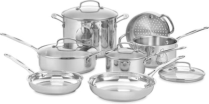 Cuisinart 17-Piece Cookware Set, Chef's Classic Steel Collection 77-17N