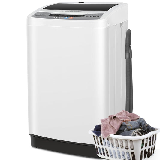 Nictemaw Portable Washing Machine 17.8Lbs Portable Washer Machine with Drain Pump, 2.8 Cu.ft Compact Washer with 10 Programs 8 Water Levels Small Washing Machine for Apartment, Home, Dorms, Rv