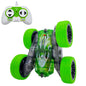 Threeking RC Stunt Cars Remote Control Car Double-Sided Driving 360-degree Flips Rotating Car Toy, Green