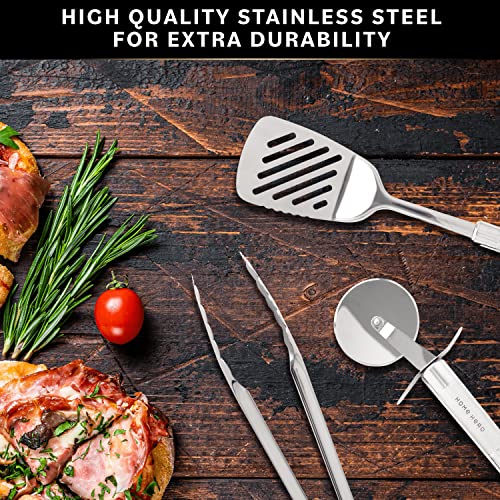 Home Hero Stainless Steel Kitchen Utensils Set - Nonstick Stainless Steel Cooking Utensils Set - Heat Resistant Kitchen Essentials & Metal Kitchen Gadgets (54 Pcs)