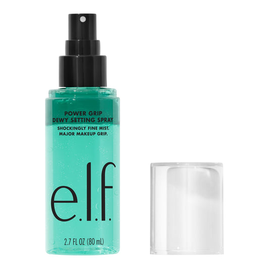 e.l.f. Power Grip Dewy Setting Spray, Ultra Fine Mist Made With Hyaluronic Acid, Grips Makeup For A Hydrated, Dewy Finish, Vegan & Cruelty-Free