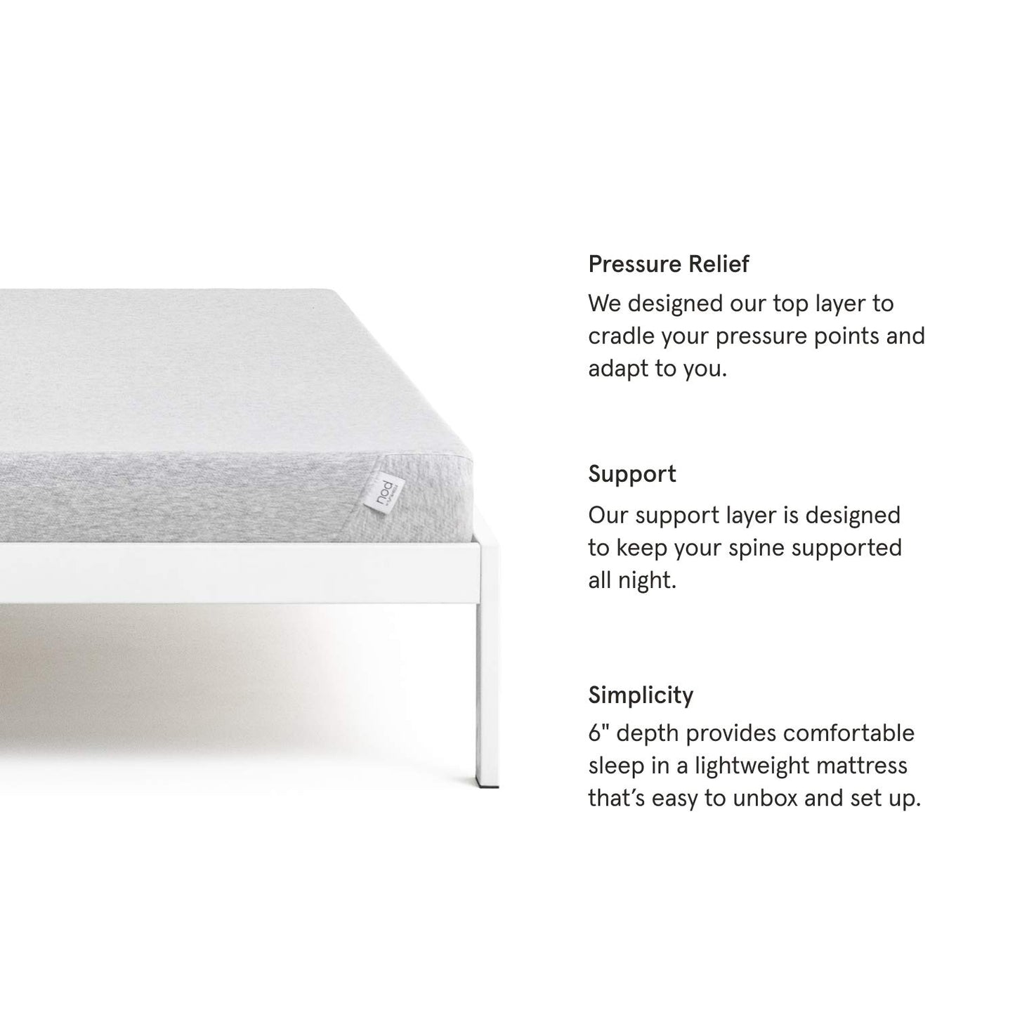 Nod by Tuft & Needle 8-Inch Twin Mattress, Medium Firm Adaptive Foam Bed in a Box, Responsive and Supportive, CertiPUR-US, 100-Night Sleep Trial, 10-Year Limited Warranty