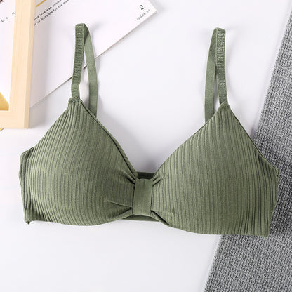 Triangle Cup Bra With Chest Pad Tube Top All-Match Underwear Women