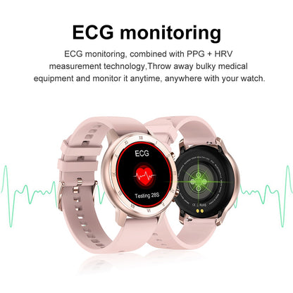 Full Touch Smart Watch Women IP68 Waterproof Bracelet ECG Heart Rate Monitor Sleep Monitoring Sports Smartwatch For Ladies