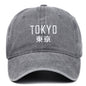 Tokyo letter embroidery retro old soft top washed baseball cap outdoor sun protection duck tongue