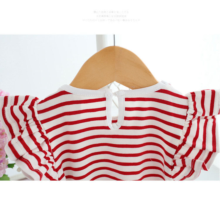 Children's Clothing 0-3 Years Old Striped High-quality Cotton Dress