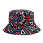 Fisherman Hat Women's Retro Ethnic Style Sun Hat Japanese Geometric Basin Hat Men's Outdoor Leisure Double-Sided Hat