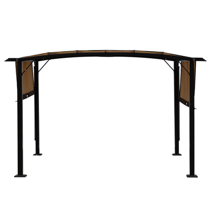 12 x 9 Ft Outdoor Pergola Patio Gazebo,Retractable Shade Canopy,Steel Frame Grape Gazebo,Sunshelter Pergola for Gardens