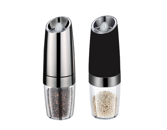 Homgeek Salt Pepper Mills Portable Automatic Electric Gravity Pepper Grinder Electric Pepper Grinder Kitchen Cooking BBQ Tools