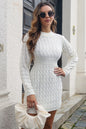 Cable-Knit Openwork Sweater Dress