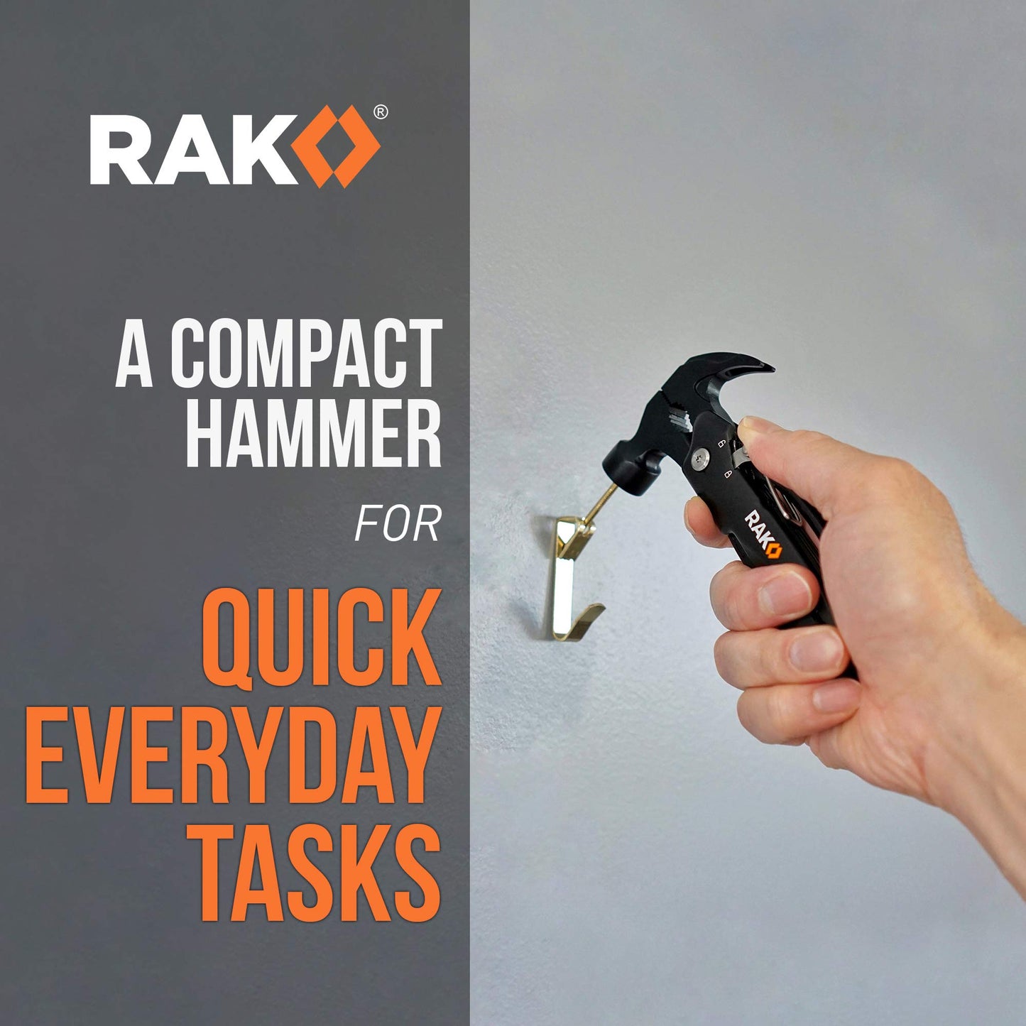 RAK Hammer Multitool BirthdayGifts for Men - Cool Unique Gifts For Men Who Have Everything - Compact DIY Survival Multi Tool - Backpacking & Camping Accessories - Gadget Gifts