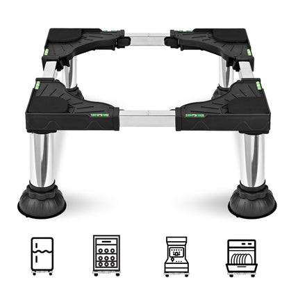 I'SMARTMOON Mini-Fridge-Stand 4 Strong Feet，Adjustable Dolly Washing Machine Stand Base，for Furniture Portable Refrigerator Dryer Stand Black…