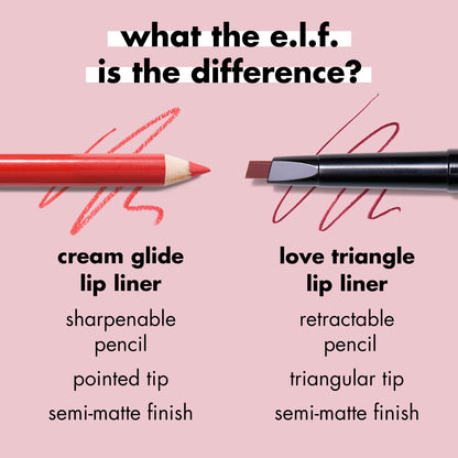 e.l.f. Cream Glide Lip Liner, Highly-Pigmented Pencil For Shaping & Sculpting Lips, Semi-Matte Finish, Vegan & Cruelty-Free, Truth or Bare