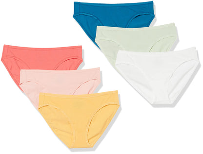 Amazon Essentials Women's Cotton Bikini Brief Underwear (Available in Plus Size), Multipacks