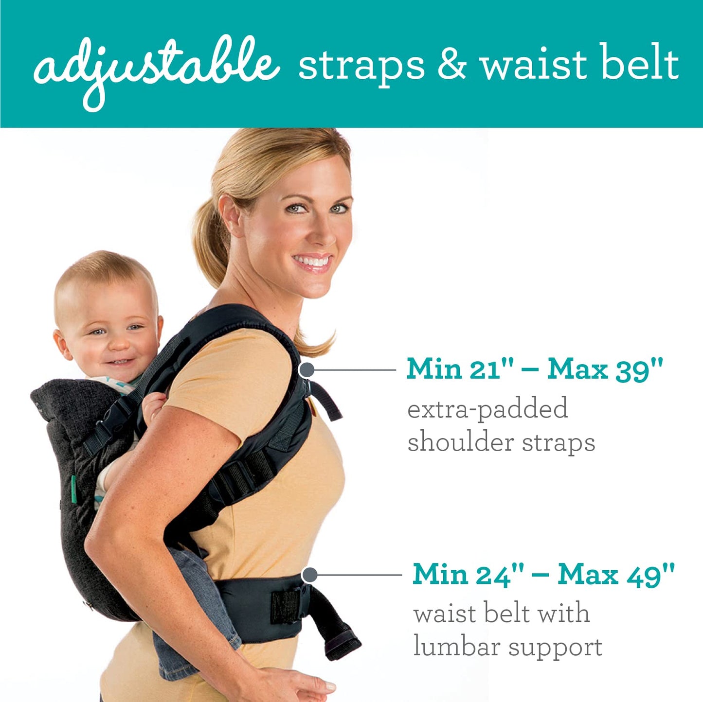 Infantino Flip Advanced 4-in-1 Carrier - Ergonomic, Convertible, face-in and face-Out Front and Back Carry for Newborns and Older Babies 8-32 lbs, Rainbow