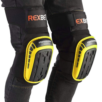 REXBETI Knee Pads for Work, Construction Gel Knee Pads Tools, Heavy Duty Comfortable Anti-slip Foam Knee Pads for Cleaning Flooring and Garden, Strong Stretchable Straps, 1 Pair