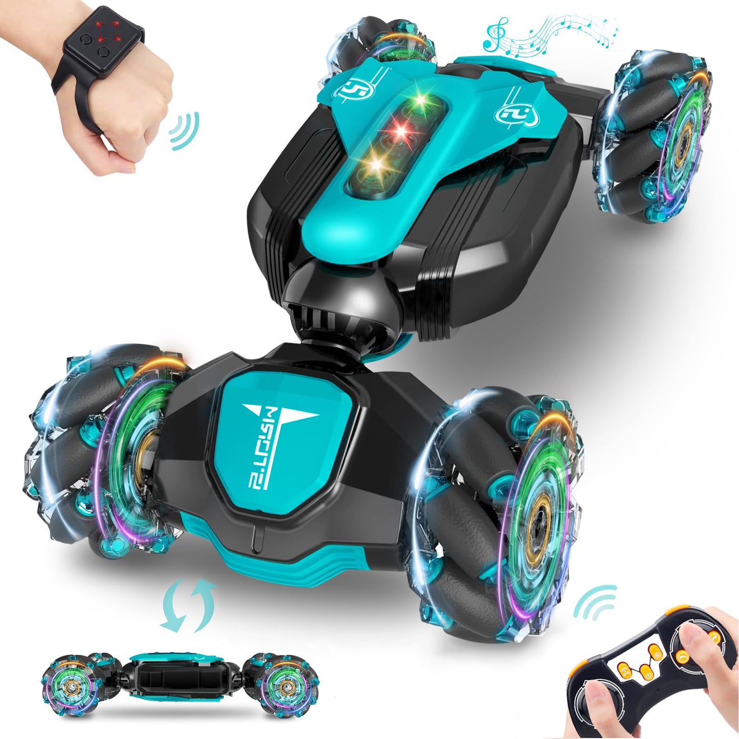 Dysaim Gesture RC Car Hand Controlled Stunt Car for 6-12 yr Boys Girls, 2.4GHz Remote Control Gesture Sensor Toy Cars Drift Twist Car with Light Music for Kids Birthday Xmas Gift