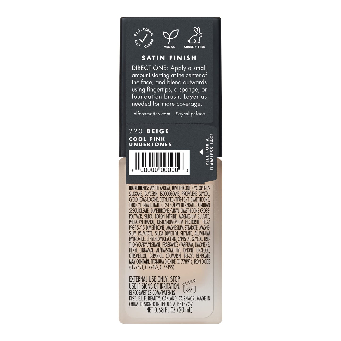 e.l.f. Flawless Finish Foundation, Improves Uneven Skin Tone, Lightweight, Medium Coverage & Semi-Matte, Vegan & Cruelty-Free, Beige 0.67 Fl Oz