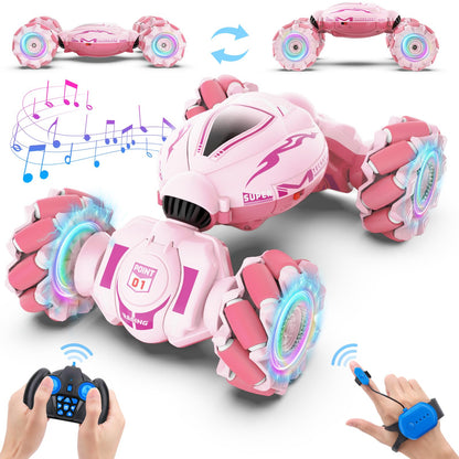 Dysaim Gesture RC Car Hand Controlled Stunt Car for 6-12 yr Boys Girls, 2.4GHz Remote Control Gesture Sensor Toy Cars Drift Twist Car with Light Music for Kids Birthday Xmas Gift