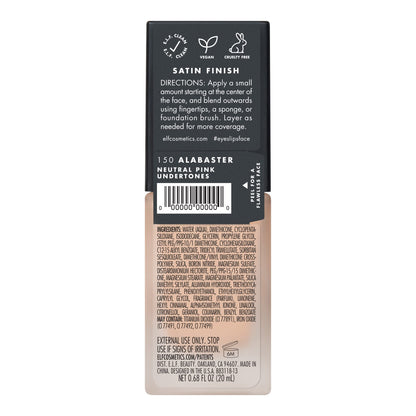 e.l.f. Flawless Finish Foundation, Improves Uneven Skin Tone, Lightweight, Medium Coverage & Semi-Matte, Vegan & Cruelty-Free, Beige 0.67 Fl Oz